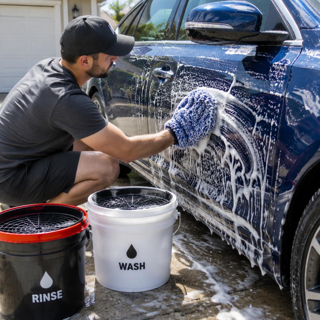The two-bucket wash: never swirl your paint again